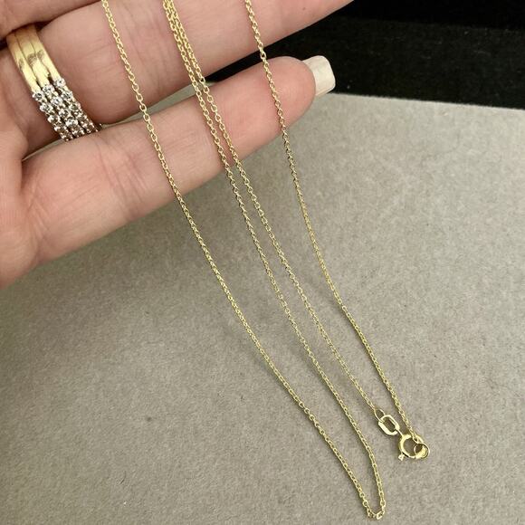 SOLID 10K Gold Cable Link Chain 1MM Necklace 24in BSI ~ NEW *LAST ONE* - Picture 9 of 10